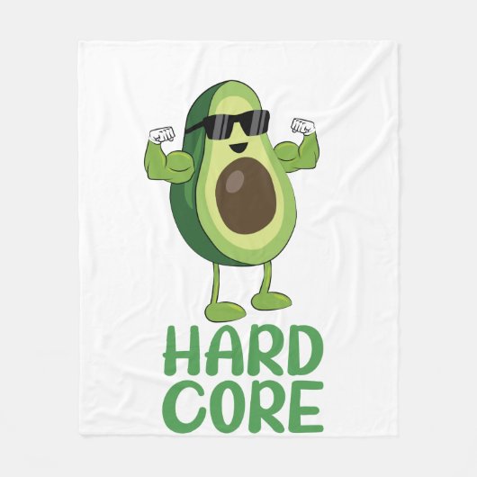 Muskel Hardcore Avocado Funny Fleecedecke (Vorderseite)