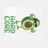 Muskel Hardcore Avocado Funny Fleecedecke (Vorderseite (Horizontal))