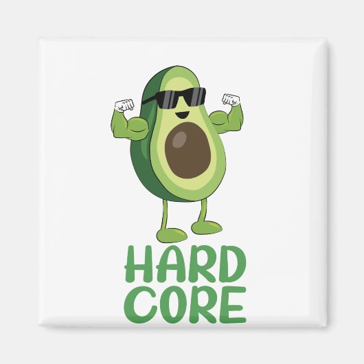 Muskel Hardcore Avocado Funny Magnet (Vorne)