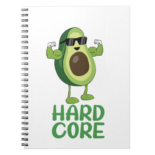 Muskel Hardcore Avocado Funny Notizblock (Vorderseite)