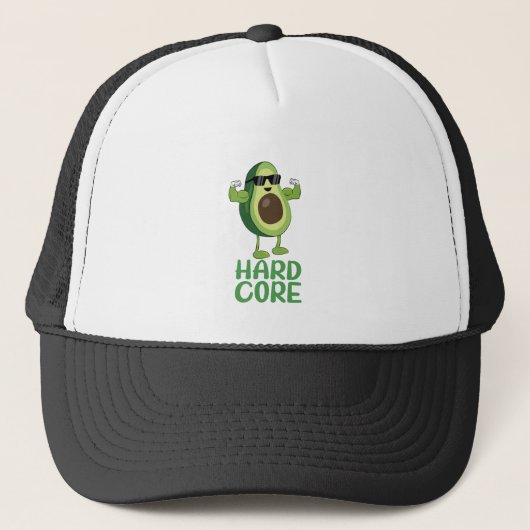 Muskel Hardcore Avocado Funny Truckerkappe (Vorderseite)