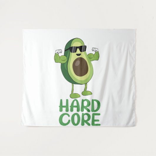 Muskel Hardcore Avocado Funny Wandteppich (Vorderseite (Horizontal))