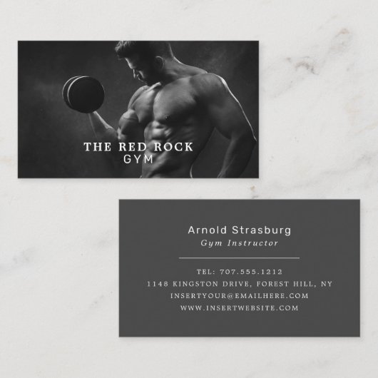 Muskel Man, Personal Trainer, Gymnastiklehrer Visitenkarte (Vorne/Hinten)