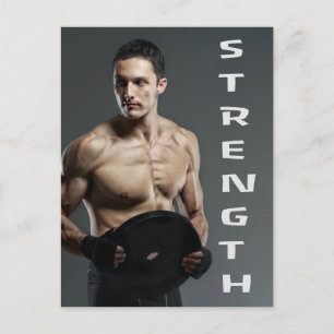 Muskel Man Strength Lift Weight Gym Workout Postkarte