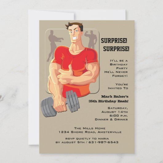 Muskel-Mann-Einladung Einladung (Vorderseite)
