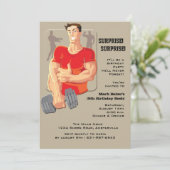 Muskel-Mann-Einladung Einladung (Stehend Vorderseite)