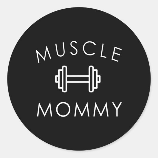 Muskel Mommy Gym Runder Aufkleber (Vorderseite)