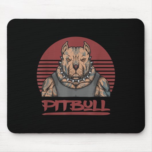 Muskel-Pitbull-Hund aggressiv aussehende Grubenbul Mousepad (Vorne)