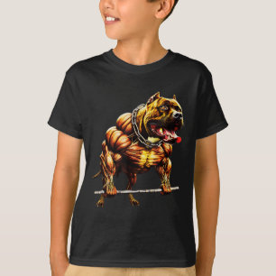 Muskel-Pitbull-Kraftübertragung Besenhalm T-Shirt