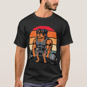 Muskel Rottweiler Hund Deadlifting Fitnessstudio G T-Shirt