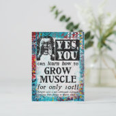Muskel wachsen - Funny Vintage Ad Postkarte (Stehend Vorderseite)