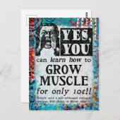 Muskel wachsen - Funny Vintage Ad Postkarte (Vorne/Hinten)