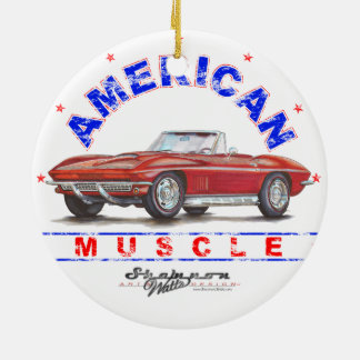 Muskel-Weihnachtsverzierung 1967 Korvette Keramik Ornament