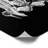 Muskelanatomie in Schwarz-Weiß-Print Poster (Ecke)