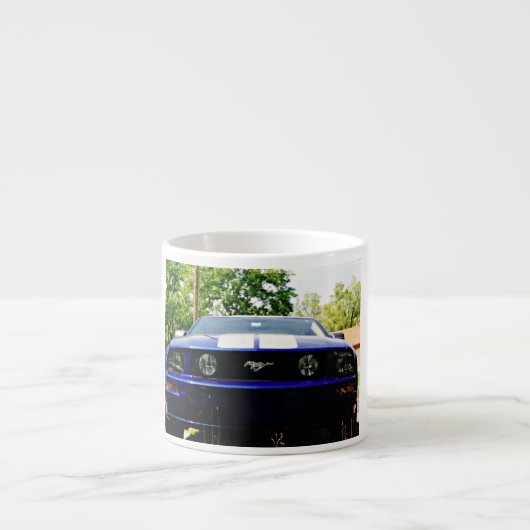 Muskelauto blaue Espresso-Tasse Espressotasse (Vorderseite)