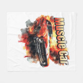 Muskelauto in Flammen Fleecedecke (Vorderseite (Horizontal))