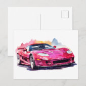 Muskelauto Postkarte (Vorne/Hinten)