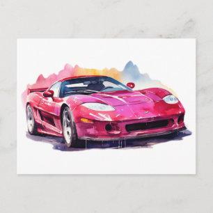 Muskelauto Postkarte