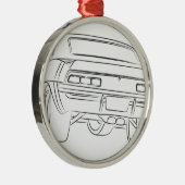 Muskelautozeichnen Silbernes Ornament (Rechts)