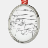 Muskelautozeichnen Silbernes Ornament (Links)