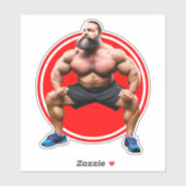 Muskelbär Aufkleber (Blatt)