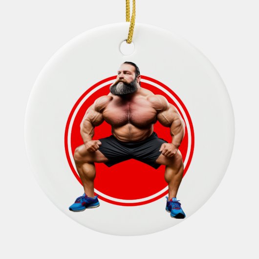 Muskelbär Keramik Ornament (Vorne)