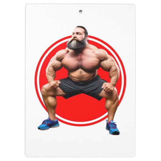 Muskelbär Klemmbrett (Rückseite)