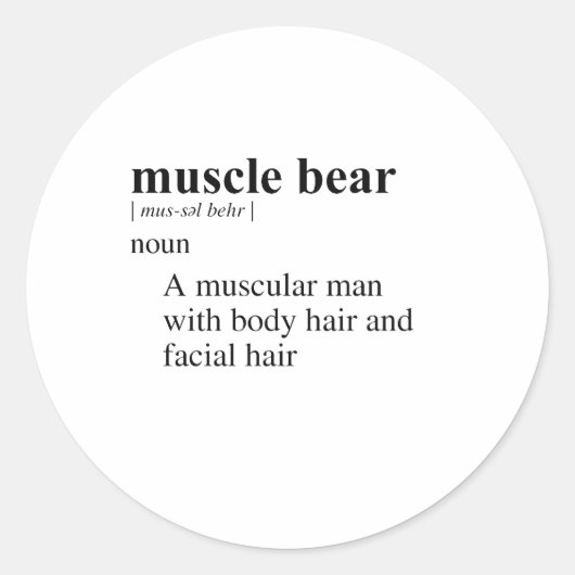 MUSKELBEAR RUNDER AUFKLEBER (Vorderseite)