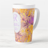 Muskelblüte Monogramm braun Latte Tasse (Rechte Ecke)