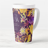 Muskelblüte Monogramm braun Latte Tasse (Rechte Ecke)