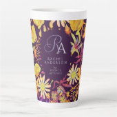 Muskelblüte Monogramm braun Latte Tasse (Vorderseite)