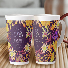 Muskelblüte Monogramm braun Latte Tasse
