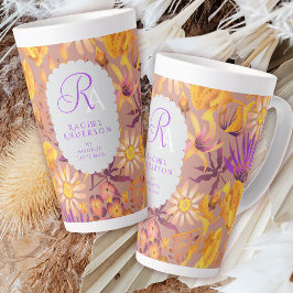 Muskelblüte Monogramm braun Latte Tasse