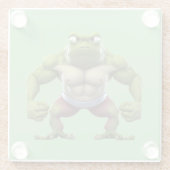 Muskelfrosch, starker Muskelfrosch Glasuntersetzer (Rückseite)