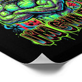 Muskeliger Fitnessstudio-Ratte Bodybuilder Graffit Poster (Ecke)