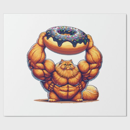 Muskelkater Heben Doughnut Geschenkpapier (Flach)