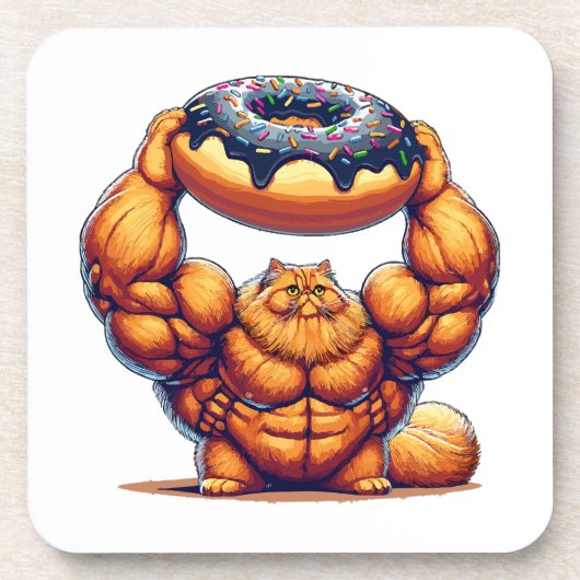 Muskelkater Heben Doughnut Getränkeuntersetzer (Vorderseite)