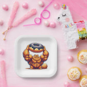 Muskelkater Heben Doughnut Pappteller (Party)