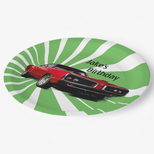 Muskelkater Pappteller (Schrägansicht)