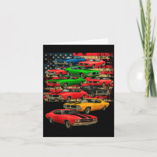 Muskelklassiker Auto-Typ amerikanische Flagge Vate Karte