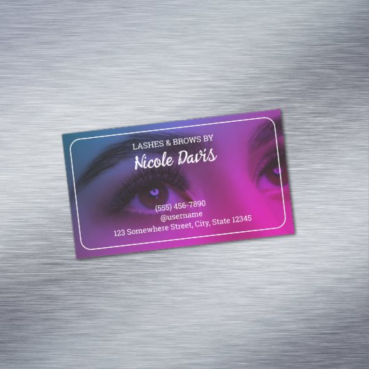 Muskelkrähe und Lashes Magnetische Visitenkarte (Beispiel)