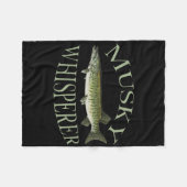 Muskellunge-Fischillustrationskunst Angeln An Fleecedecke (Vorderseite (Horizontal))