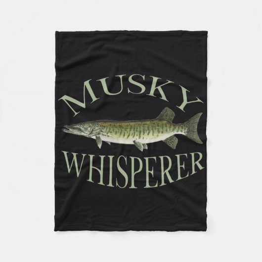 Muskellunge-Fischillustrationskunst Angeln An Fleecedecke (Vorderseite)