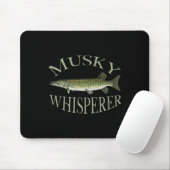 Muskellunge-Fischillustrationskunst Angeln An Mousepad (Mit Mouse)