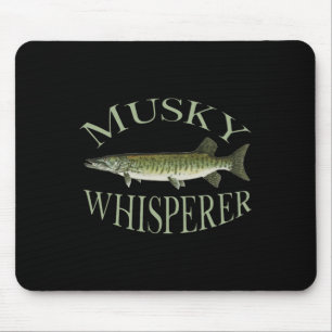 Muskellunge-Fischillustrationskunst Angeln An Mousepad