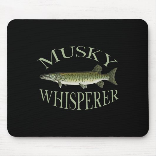 Muskellunge-Fischillustrationskunst Angeln An Mousepad (Vorne)