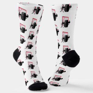 Muskeln auf Eishockeypuck Socken