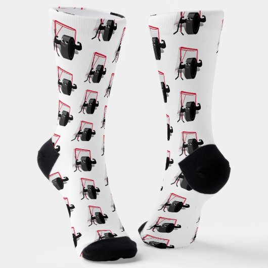 Muskeln auf Eishockeypuck Socken (Gewinkelt)