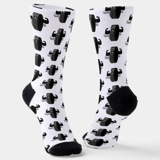 Muskeln auf Eishockeypuck Socken (Gewinkelt)