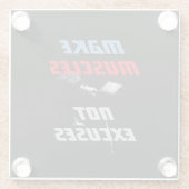 Muskeln Bodybuilding Fitness Motivierend machen Glasuntersetzer (Rückseite)